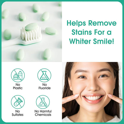 Revolutionize Your Oral Care with Chewable Toothpaste Tablets - 150 Natural Peppermint Tabs for Instant Whitening and Sensitivity Relief!