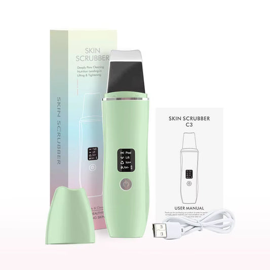 Advanced Ultrasonic Skin Scrubber: Blackhead Remover and Facial Cleanser with 4 Modes for Deep Cleansing and Skin Lifting