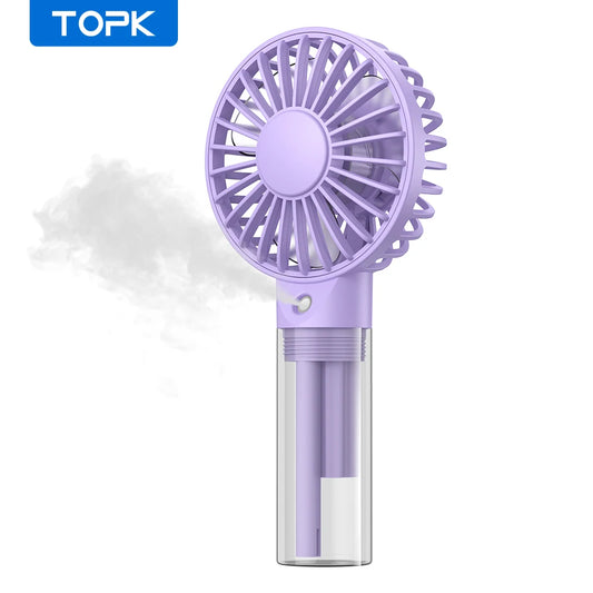 Portable Handheld Misting Fan 2000Mah Rechargeable Personal Mister Fan, Battery Operated Spray Water Mist Fan Foldable Mini