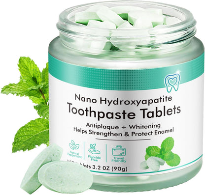 Revolutionize Your Oral Care with Chewable Toothpaste Tablets - 150 Natural Peppermint Tabs for Instant Whitening and Sensitivity Relief!